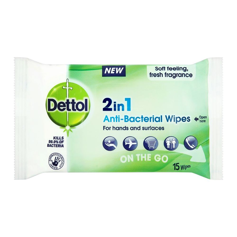Dettol 2 in 1 - 15 Wipes