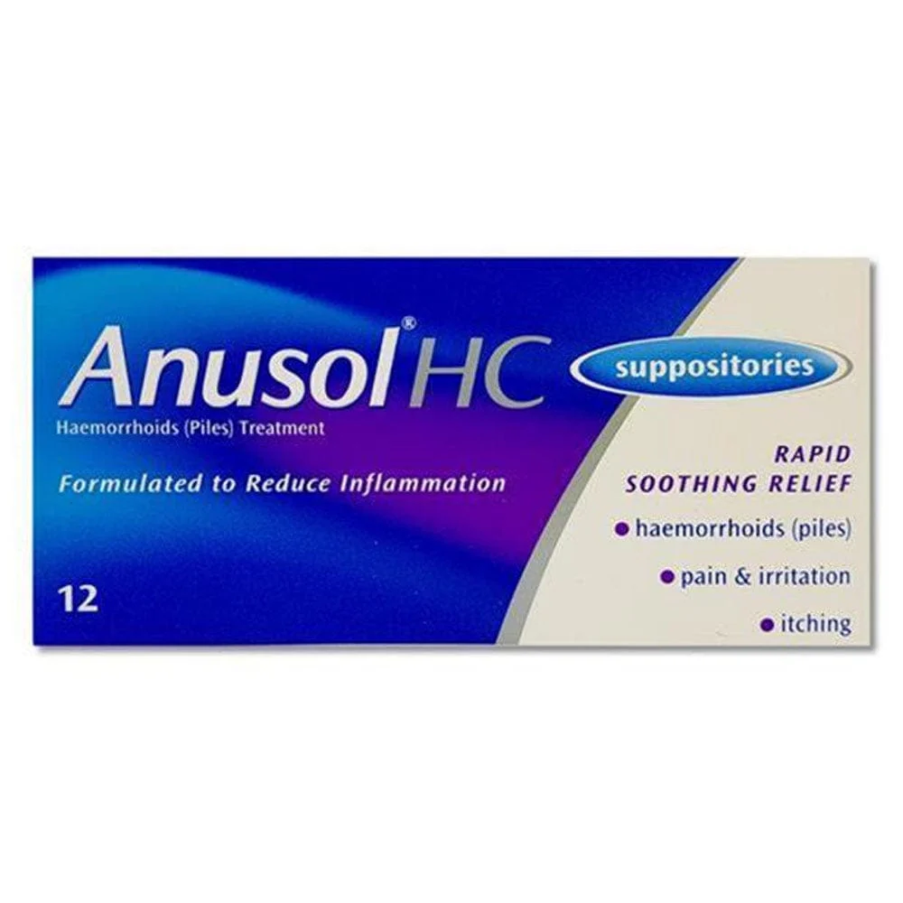 Anusol Plus Hc Suppositories - 12 Suppositories