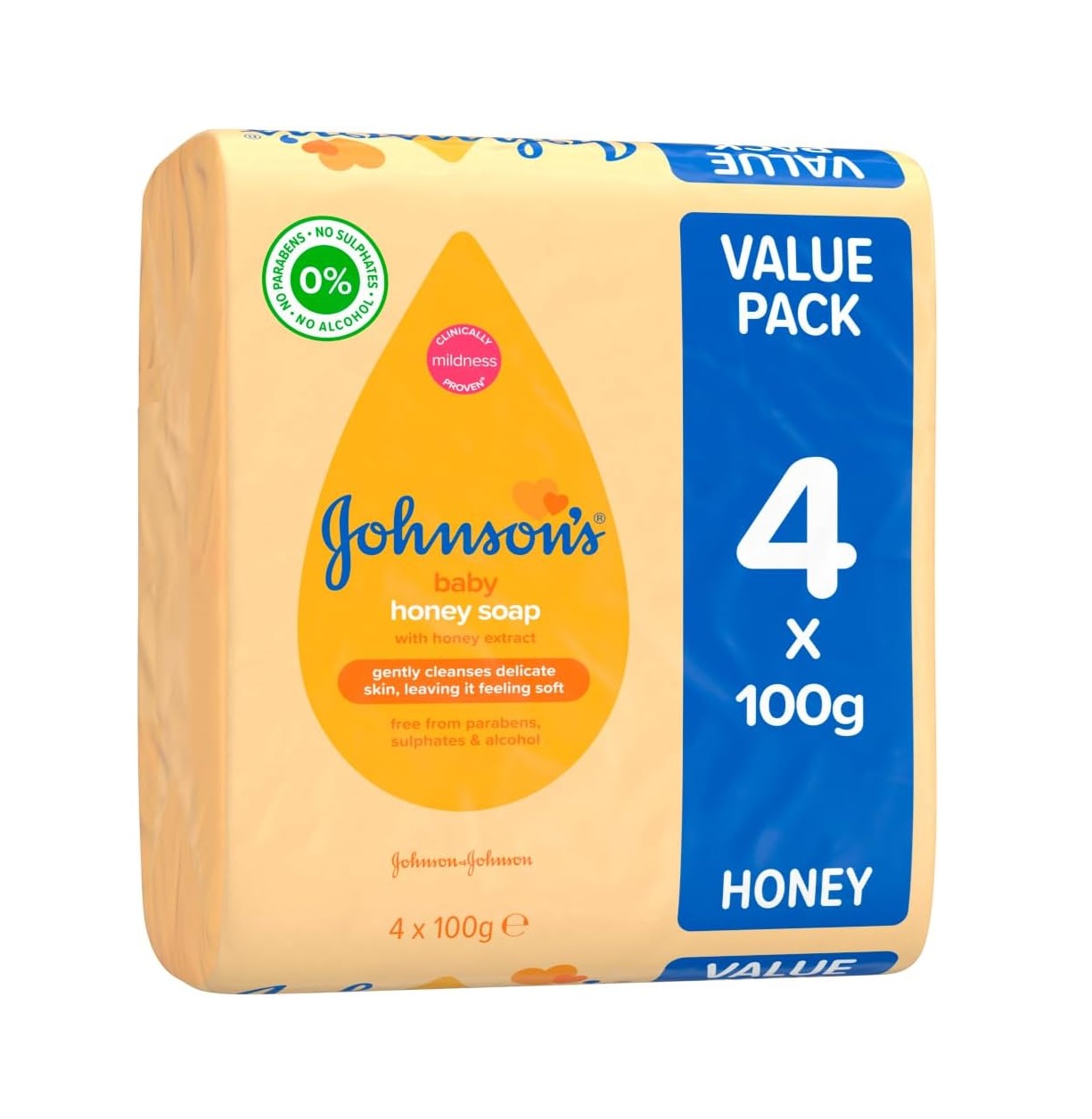 Johnson's Baby Honey Soap - 4 pack