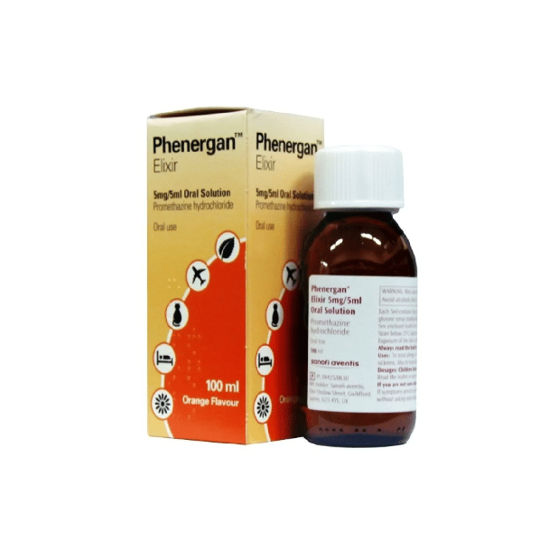 Phenergan Elixir (5mg/5ml Promethazine) Sugar Free Oral Solution - 100ml