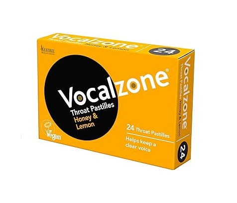 Vocalzone Honey & Lemon - Sore Throat Relief Pastilles - Pack of 3