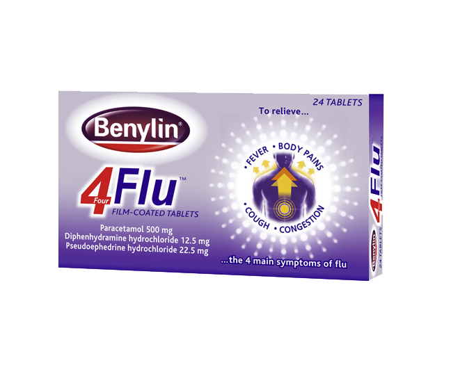 Benylin 4 Flu Tablets - 24 Tablets