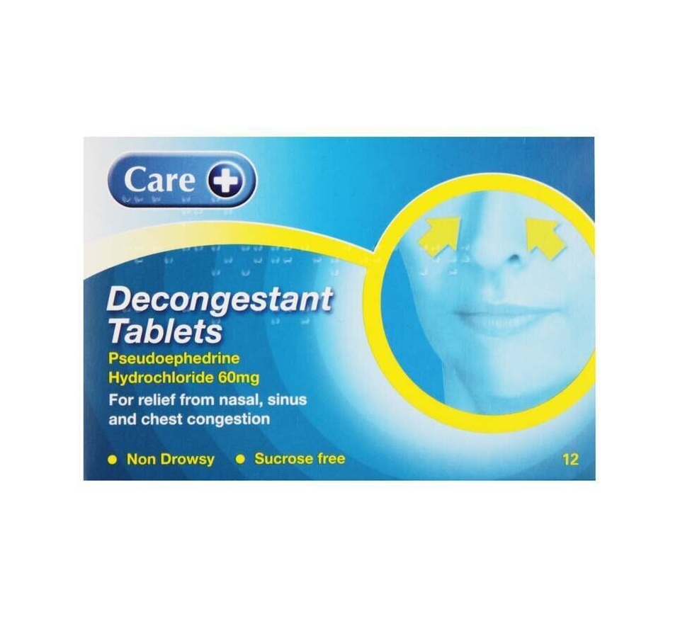 Care Decongestant Tablets - 12 Tablets