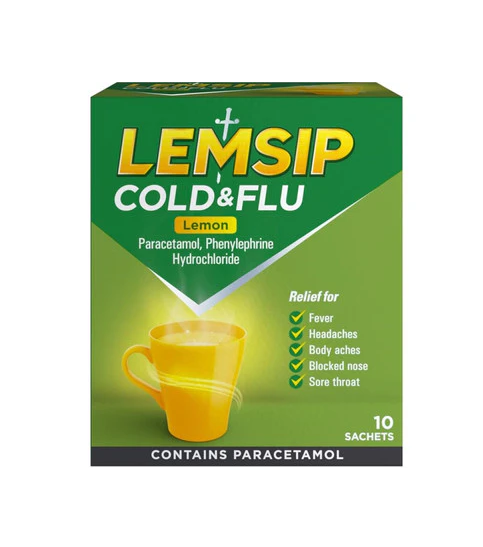 Lemsip Cold & Flu Lemon - 10 Sachets
