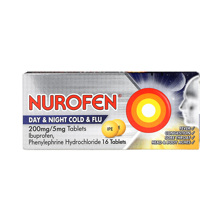 Nurofen Day & Night Cold & Flu 200mg/5mg - 16 Tablets