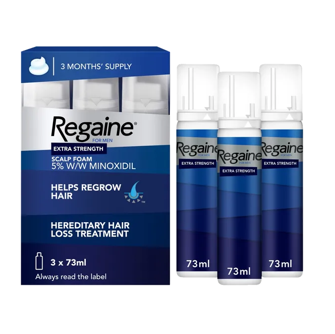 Regaine for Men Extra Strength Scalp Foam - 3 Month Supply (3 x 73ml)