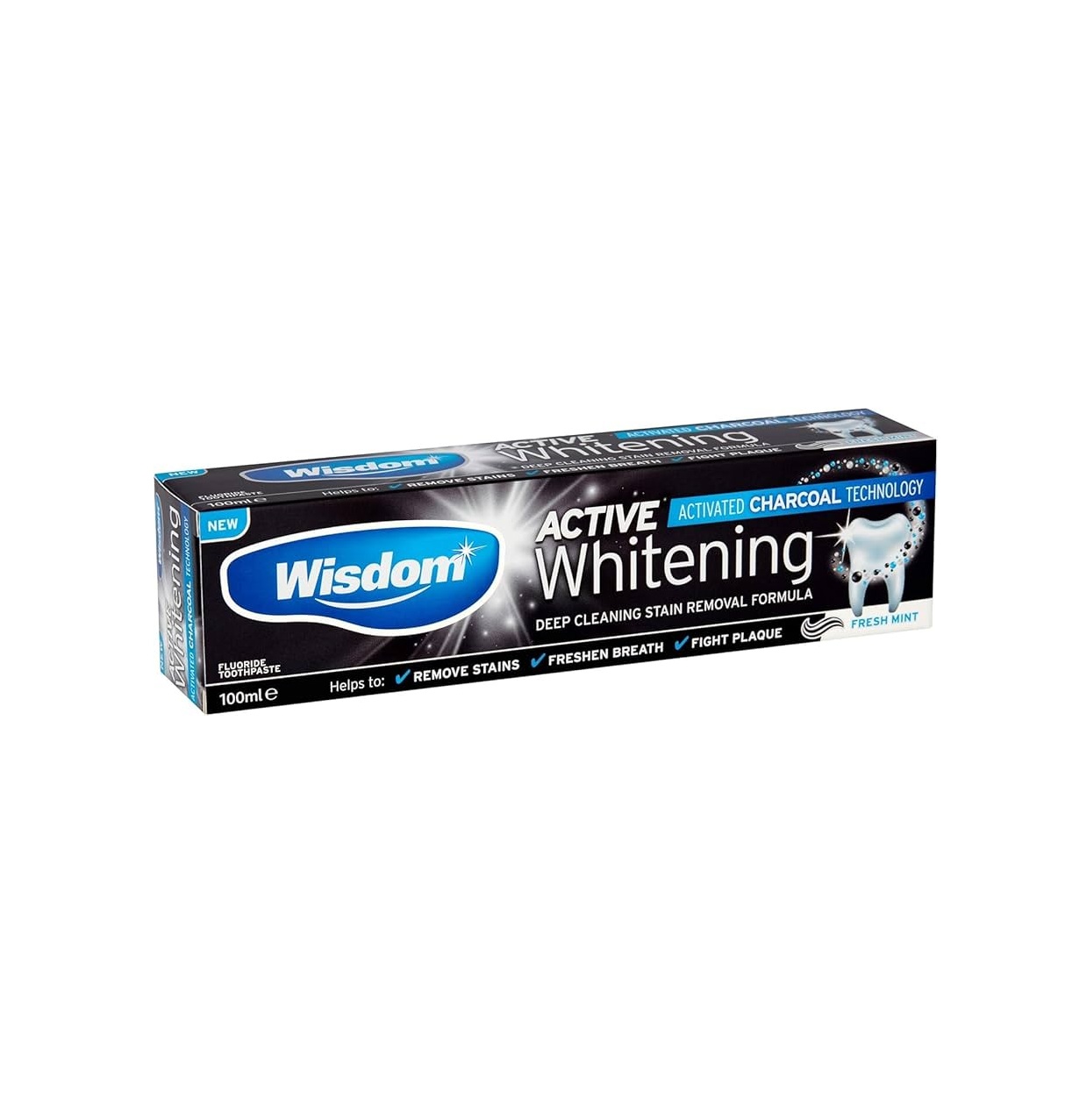 Wisdom Active Whitening Charcoal Toothpaste - 100ml
