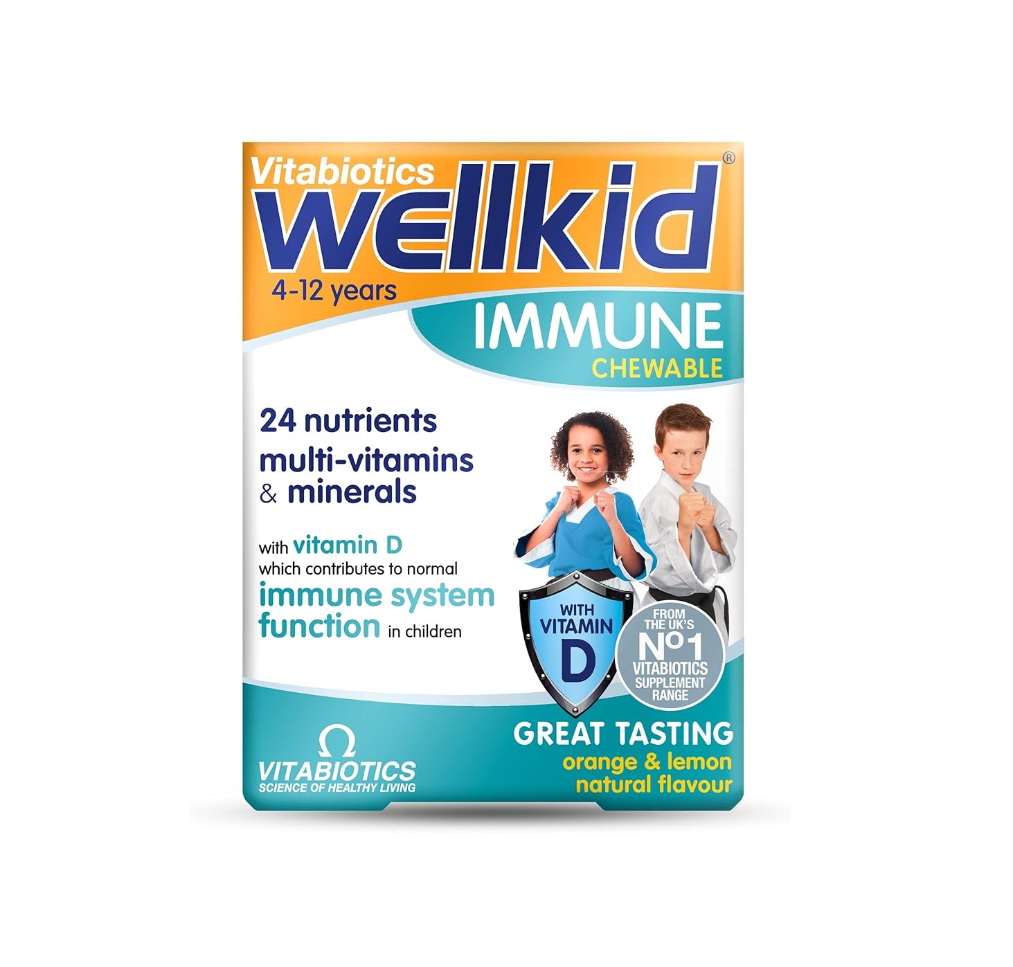Wellkid Immune Chewable - 30 Natural Orange & Lemon Flavour Tablets