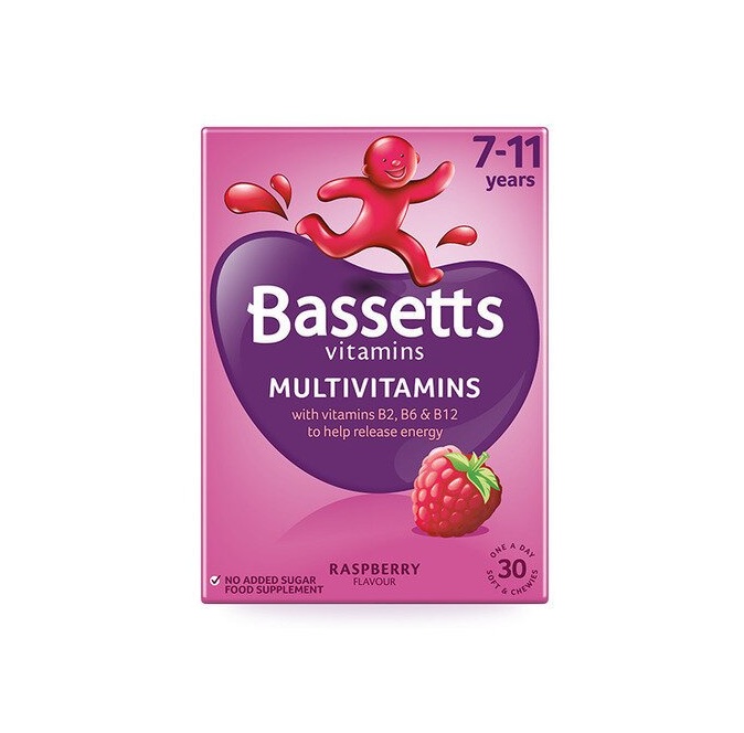 Bassetts Raspberry Multivitamins 7 - 11 years - 30 Chewies