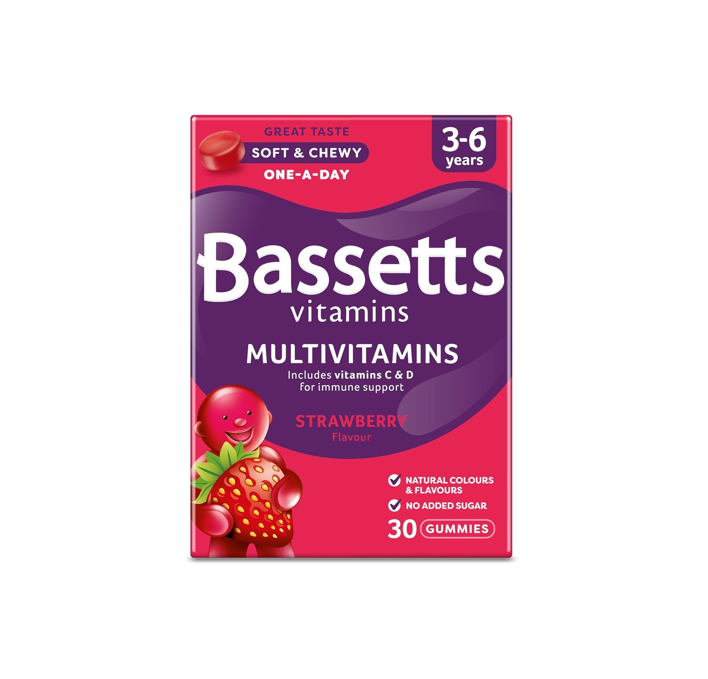 Bassetts Strawberry Multivitamins 3 -6 Years - 30 Chewies