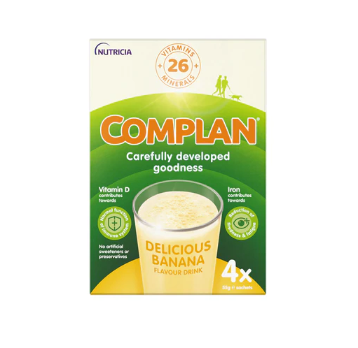 Complan Banana Nutritional Drink Sachets - 4 x 55g