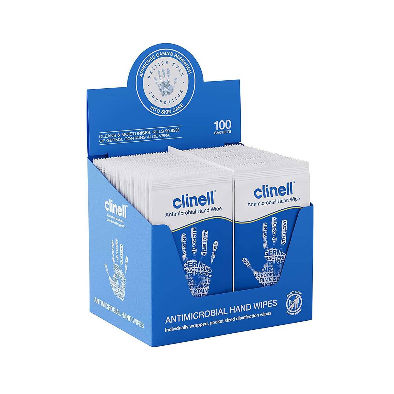 Clinell Antimicrobial Hand Wipes - 100 Wipes