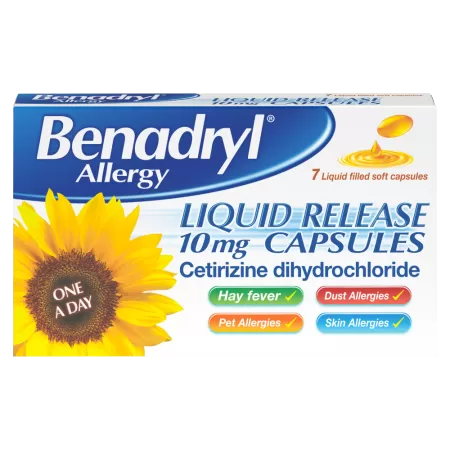 Benadryl Allergy Liquid Release 10mg - 7 Capsules