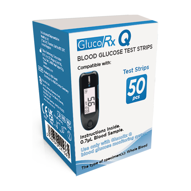 GlucoRx Q Testing Strips - Pack of 50 Strips
