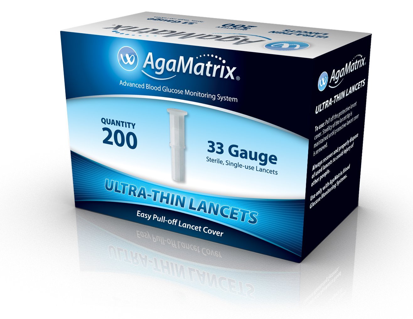 AgaMatrix ultra thin lancets 33G - 200 Lancets