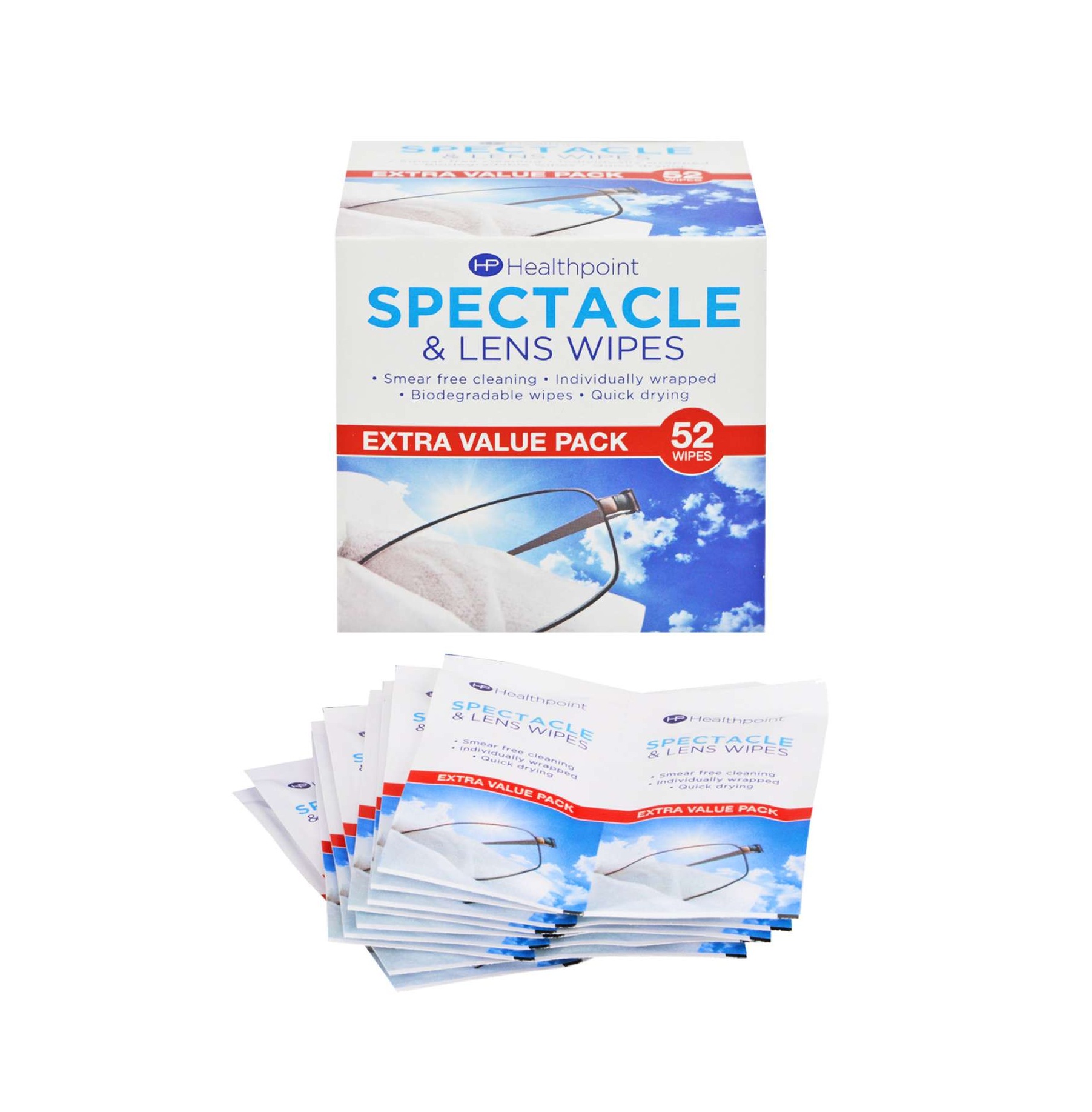HealthPoint Spectacle & Lens Wipes - 52 Wipes