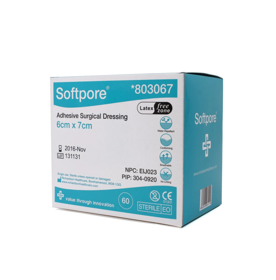 Softpore - Adhesive Surgical Dressing - 6cm x 7cm