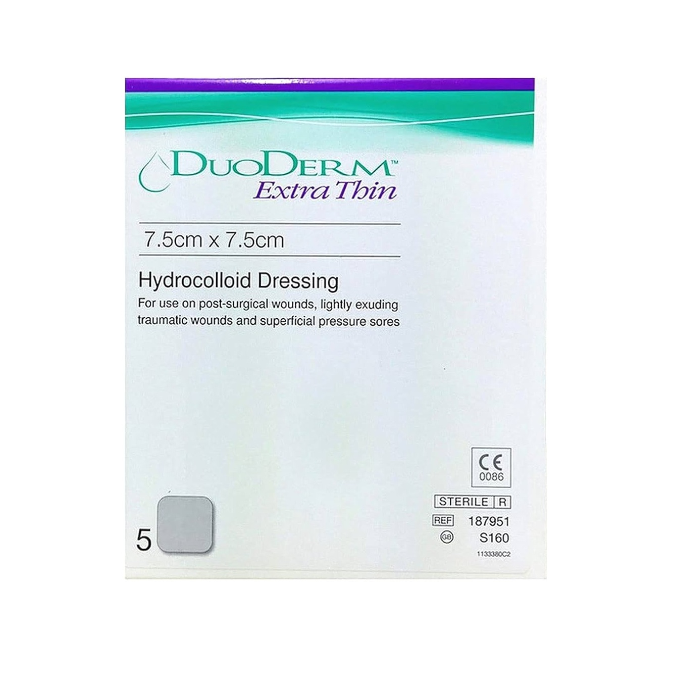 DuoDerm Extra Thin 7.5cm x 7.5cm - Pack of 5