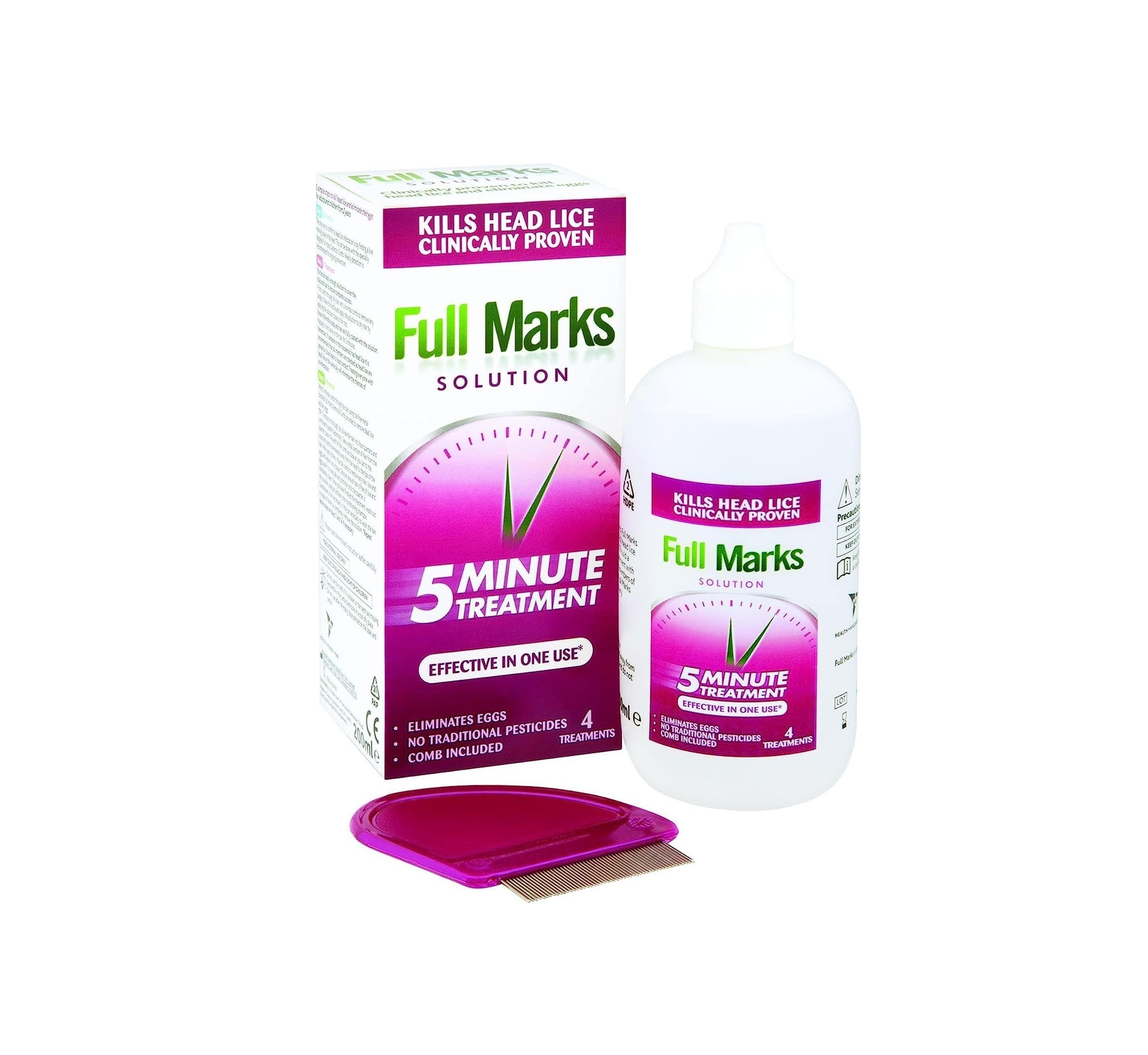 Full Marks Head Lice Solution - 200ml (+ Comb)