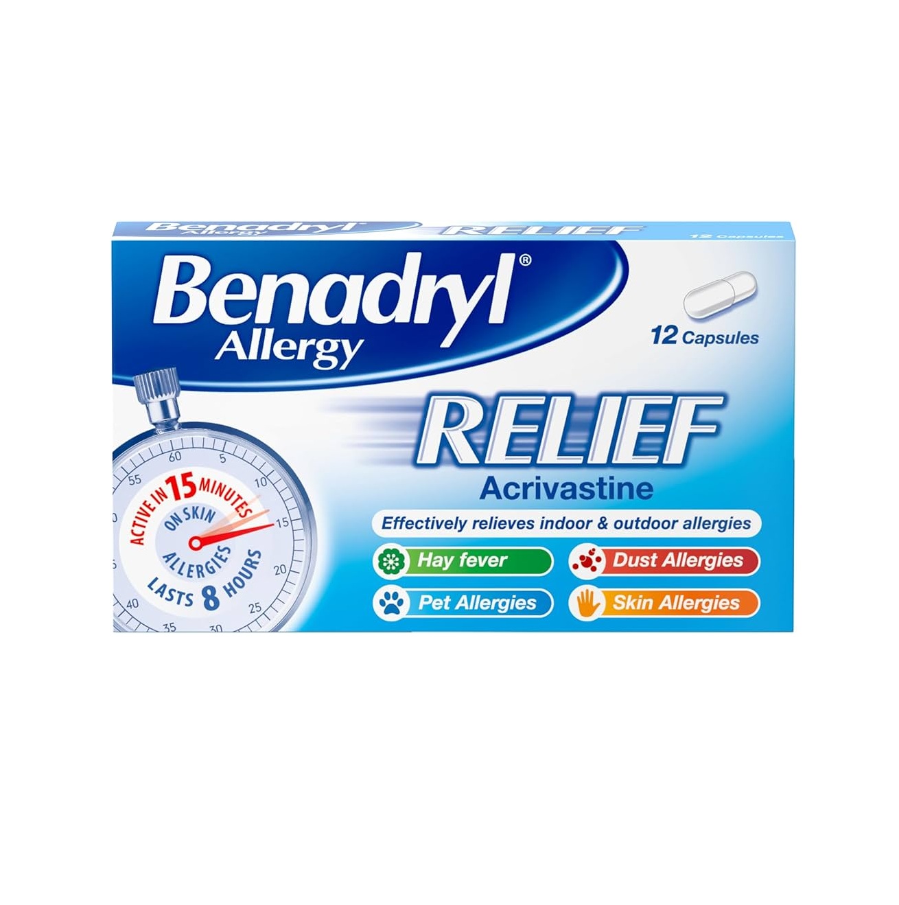 Benadryl Allergy Relief - 12 capsules