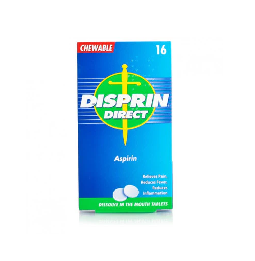 Disprin Direct Chewable (Aspirin) 300mg - 16 Tablets