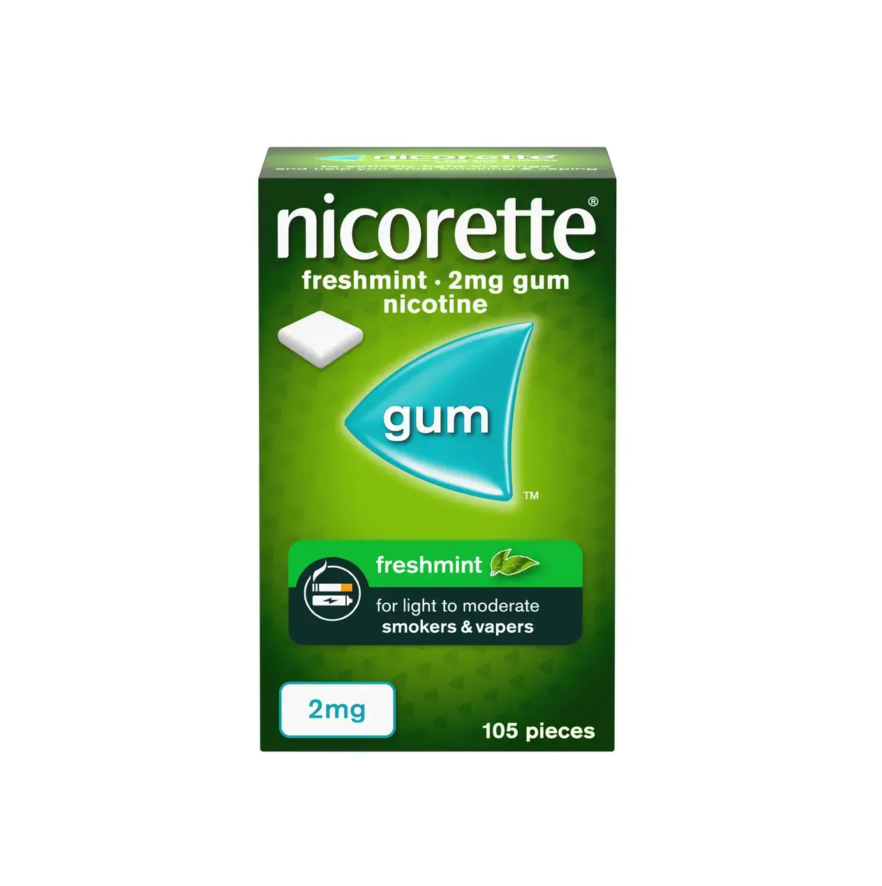 Nicorette Freshmint Gum 2mg - 105 Pieces