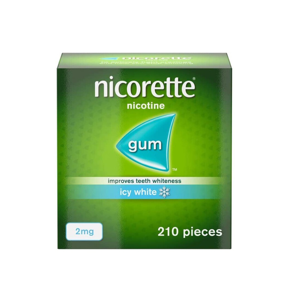 Nicorette 2mg Icy White Whitening Chewing Gum - 210 Pieces