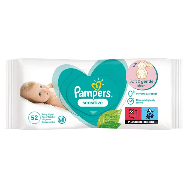 Pampers Sensitive Baby Wipes 52s