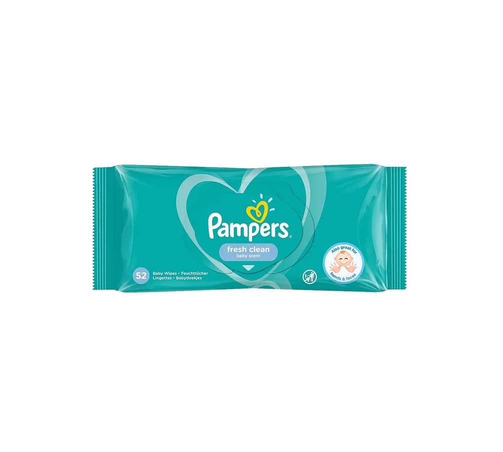 Pampers Fresh Clean Baby Wipes - 52 Pack