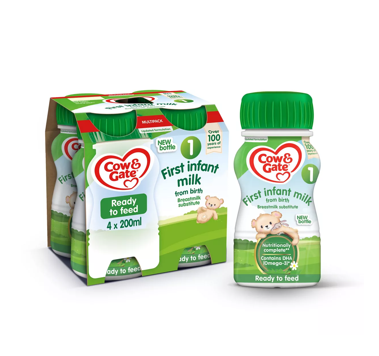 Cow & Gate First Infant Milk Ready to Feed 4 x 200ml