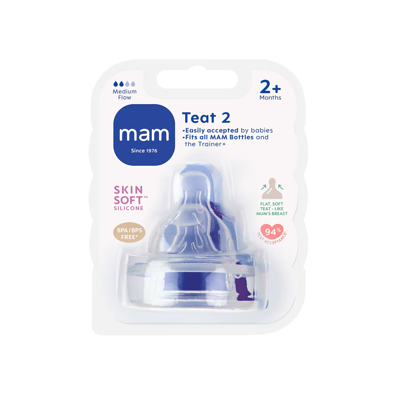 MAM Teat Size 2 Medium Flow - 2 Pack