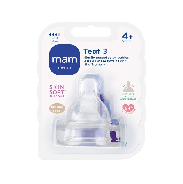 MAM Teat Fast Flow (Size 3) - 2 Pack