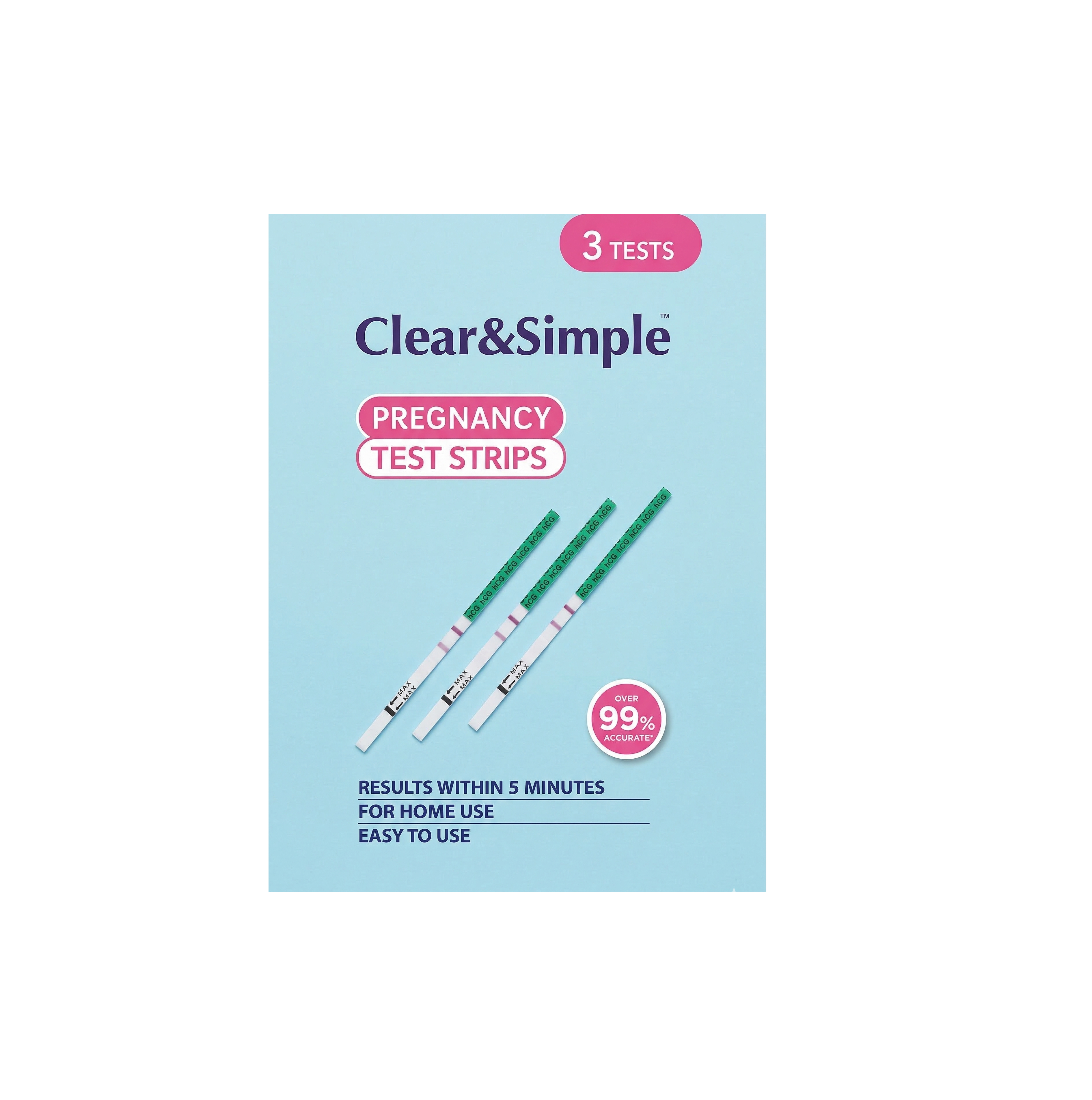 Clear & Simple Pregnancy Test Strips x3