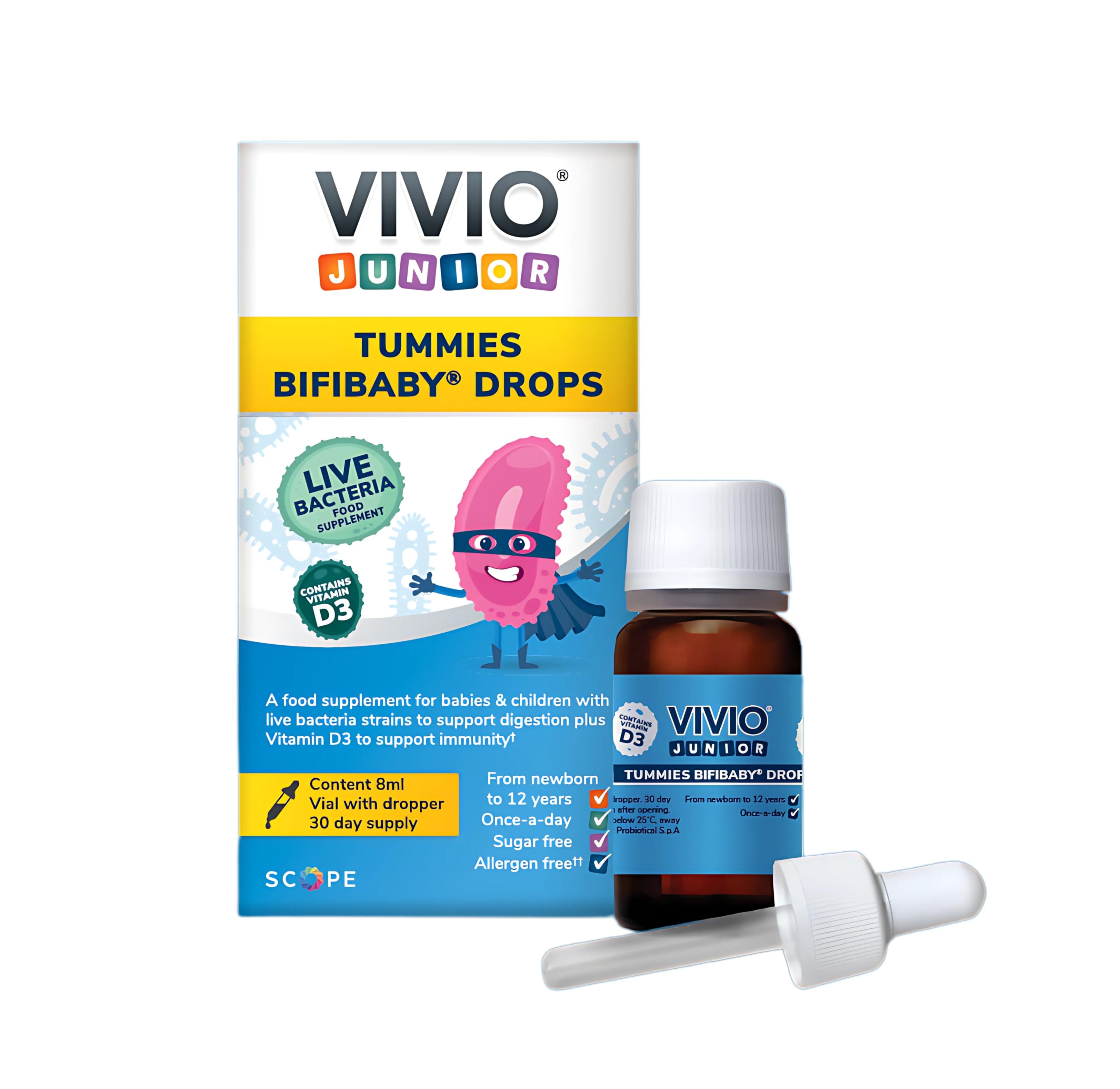 VIVIO Junior Tummies Bifibaby Drops 8ml